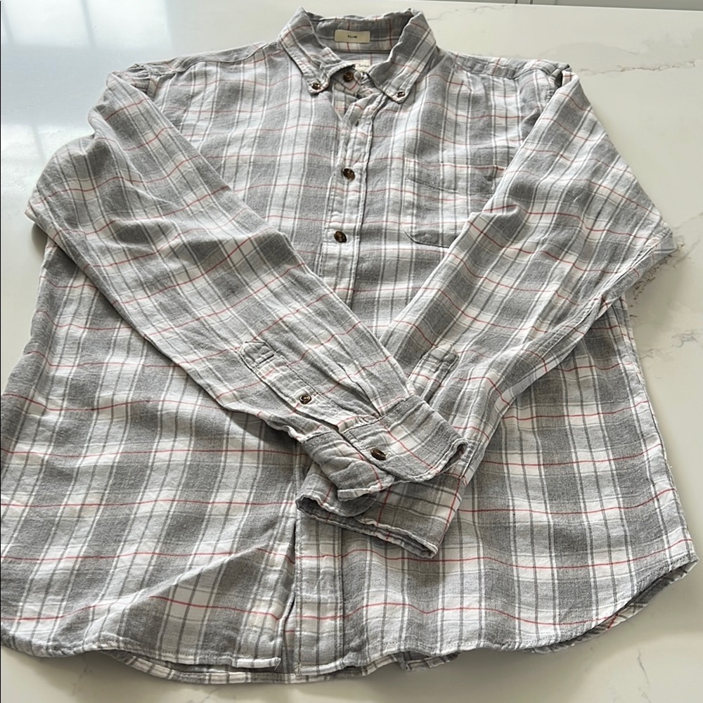 Gray Plaid Men's Shirt